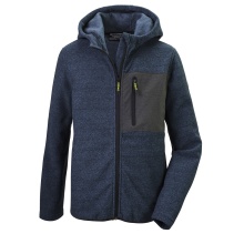 Killtec Strickfleecejacke Kow 200 mit Kapuze (warm, Midlayer) blaugrau Kinder